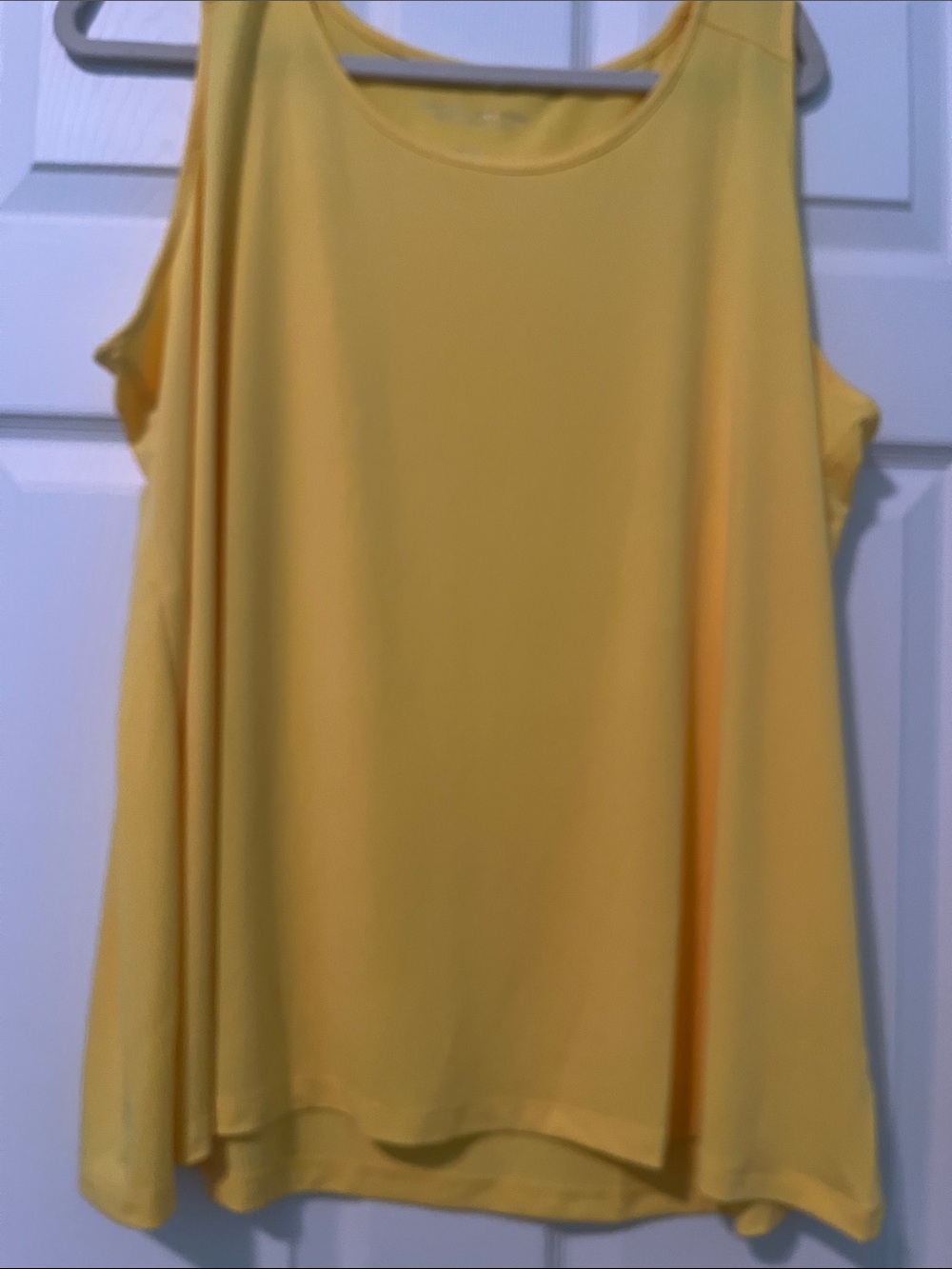 Susan Graver Liquid Knit Yellow Women's Tank Top - Relaxed Fit